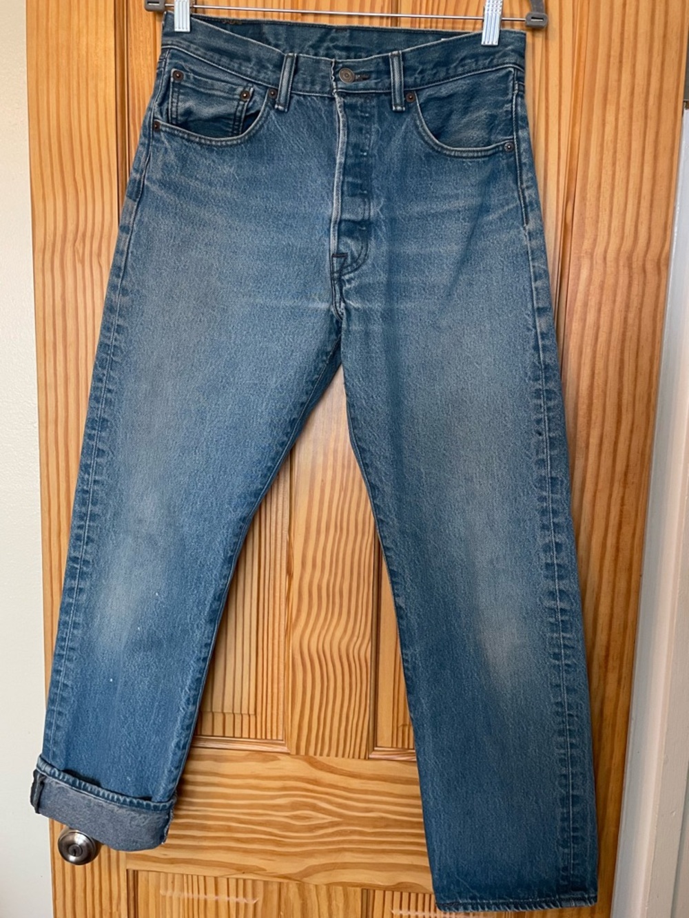 Levi’s 501 Jeans well worn in, White Oak Cone Denim